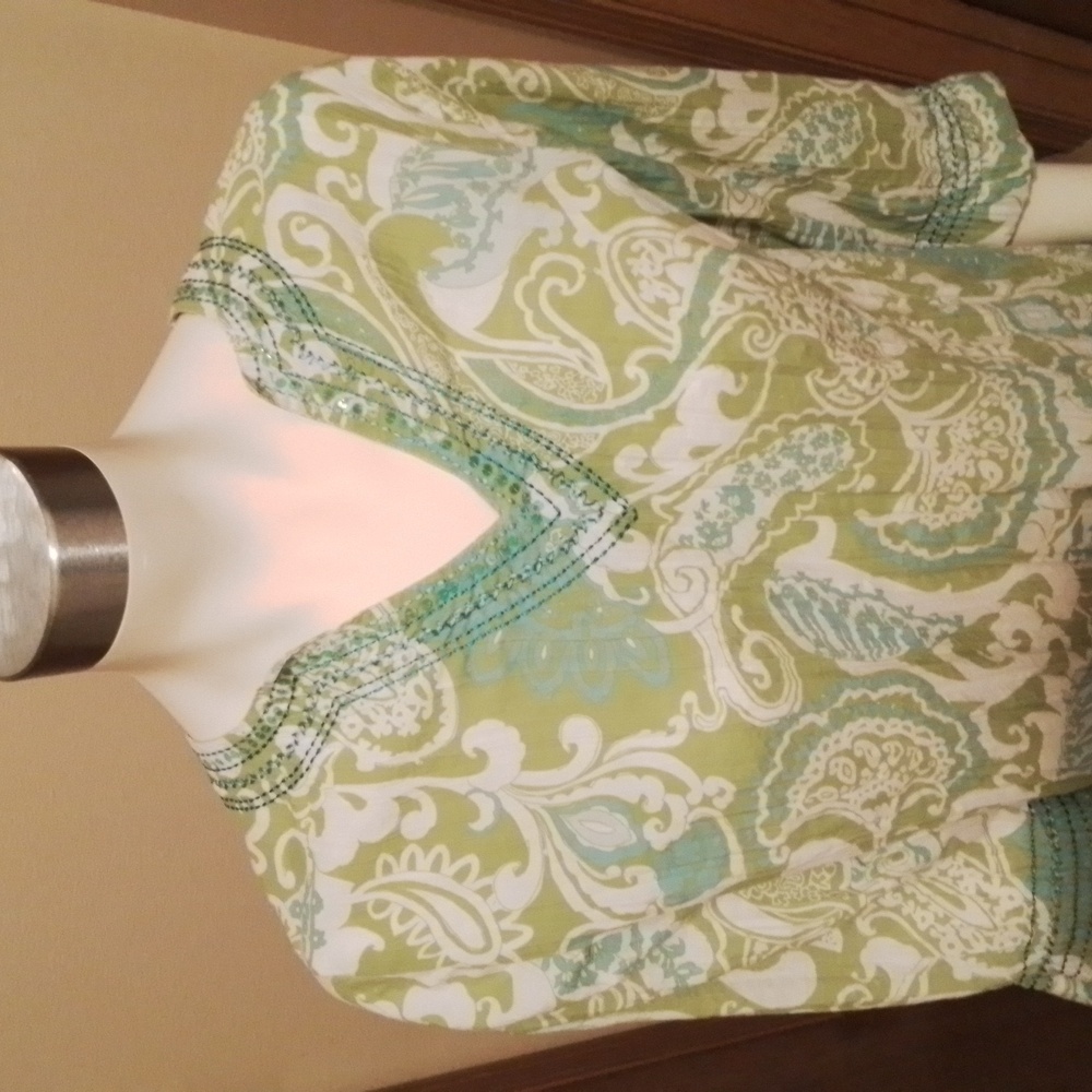 Charter Club Intimates lounger, green,  aqua, white, size M